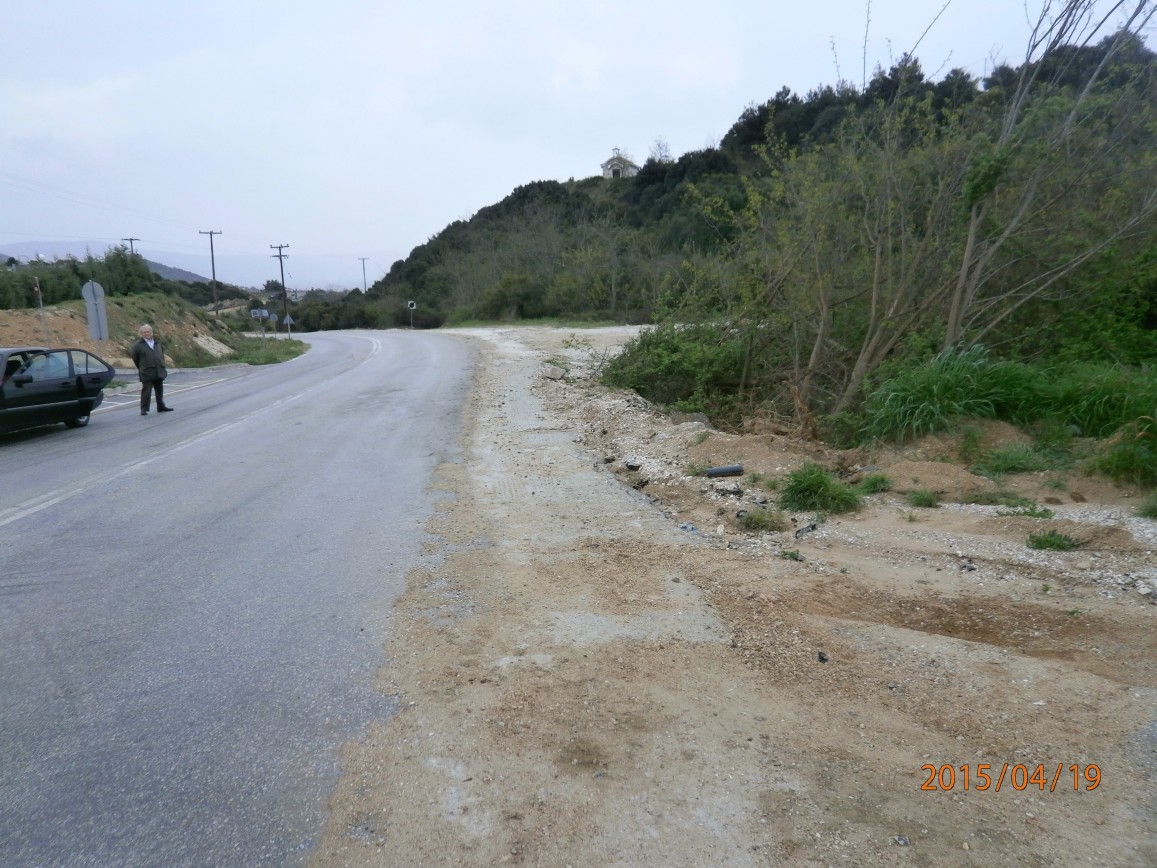 Road lighting construction Elaiochori intersection