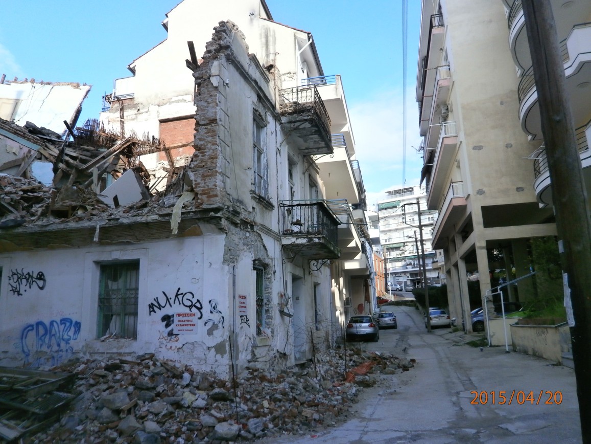 Dangerous building demolition Kavala