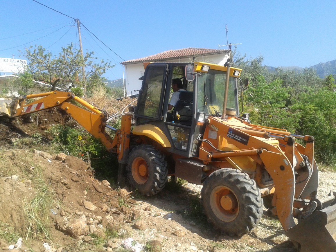 Podochori village square construction 